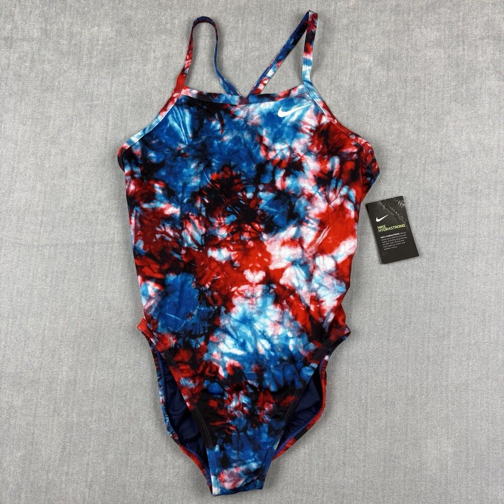Nike Hydrastrong Swimsuit Womens Size 38/12 Cross Back One Piece Multicolor New